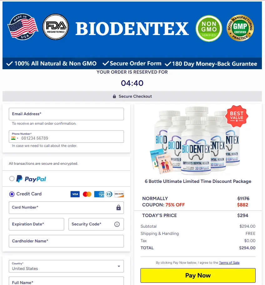Biodentex Order Page